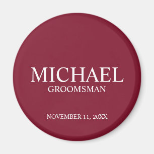 パーソナライズされたGroomsman's Name and Monogram マグネット