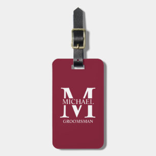 パーソナライズされたGroomsman's Name and Monogram ラゲッジタグ