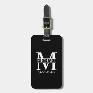 パーソナライズされたGroomsman's Name and Monogram ラゲッジタグ