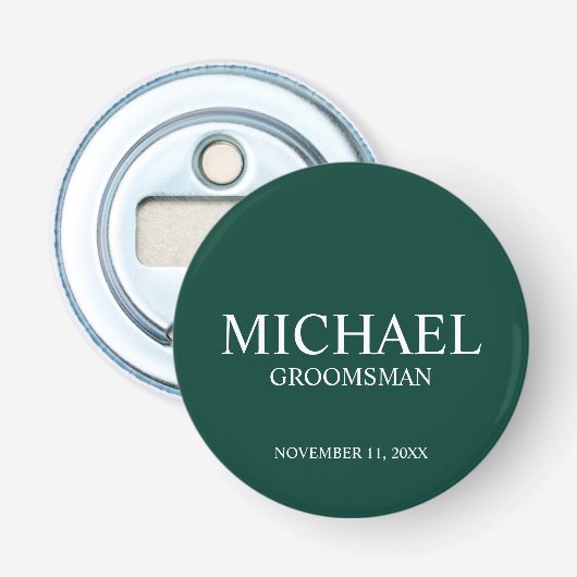 パーソナライズされたGroomsman's Name and Monogram 栓抜き (正面)