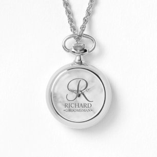 パーソナライズされたGroomsman's Name and Monogram 腕時計