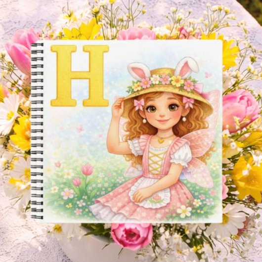 パーソナライズされたH かわいい女の子へのギフト ノートブック