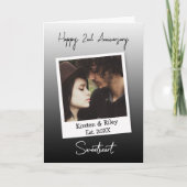 パーソナライズされたHappy Anniversary写真 カード (正面)