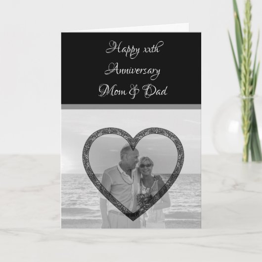 パーソナライズされたHappy Anniversary写真 カード (正面)
