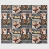 パーソナライズされたHappy Holidays, Chalkboard,写真 ラッピングペーパー (フラット)