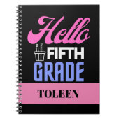 パーソナライズされたHello Fifthグレード ノートブック (正面)