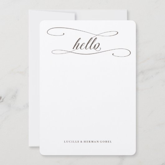 パーソナライズされたHello Kraft文房具 ノートカード (正面)