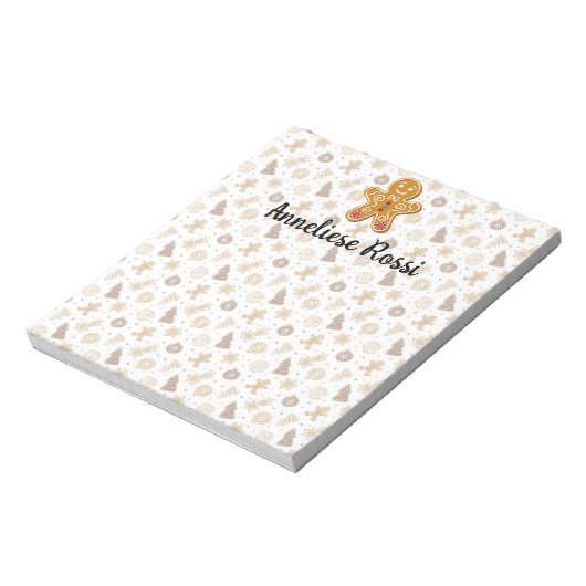 パーソナライズされたHoliday Gingerbreadをテーマにした ノートパッド (回転)