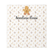 パーソナライズされたHoliday Gingerbreadをテーマにした ノートパッド (正面)