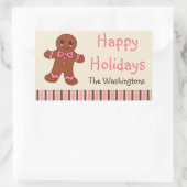 パーソナライズされたHoliday Gingerbread Stickers 長方形シール (バッグ)