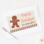 パーソナライズされたHoliday Gingerbread Stickers 長方形シール (封筒)