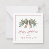 パーソナライズされたHoliday Greenery Gift Enclosureカード ノートカード (正面)