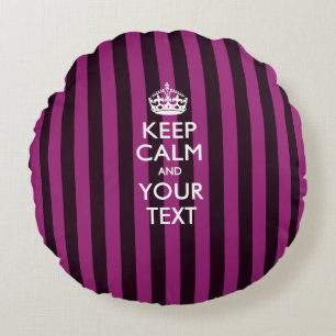 パーソナライズされたHot Pink保用のCALM AND YOUR TEXT ラウンドクッション