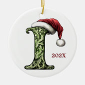 パーソナライズされたIクリスマス装飾品 セラミックオーナメント (正面)