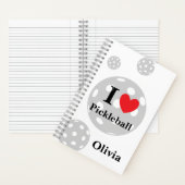 パーソナライズされたI Love Pickleball ノートブック (内側)
