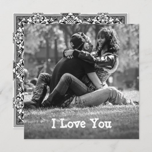 パーソナライズされたI Love Youフォトカー縁どド シーズンカード (正面/裏面)