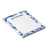 パーソナライズされたIndigo Blue絞り染めメモ帳 ノートパッド (アングル)