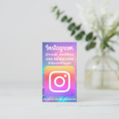 パーソナライズされたinstagramロゴ写真とQRコード 名刺 (スタンド正面)