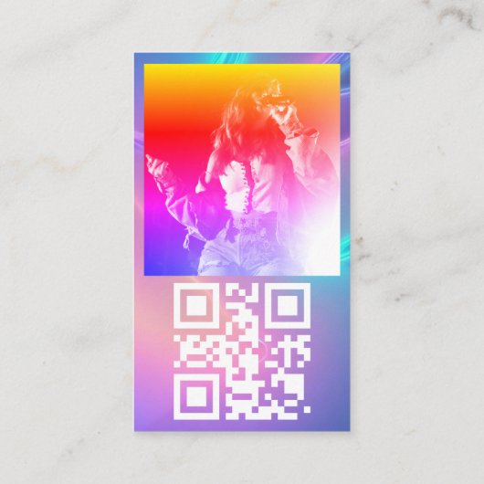 パーソナライズされたinstagramロゴ写真とQRコード 名刺 (裏面)