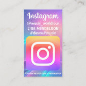 パーソナライズされたinstagramロゴ写真とQRコード 名刺 (正面)