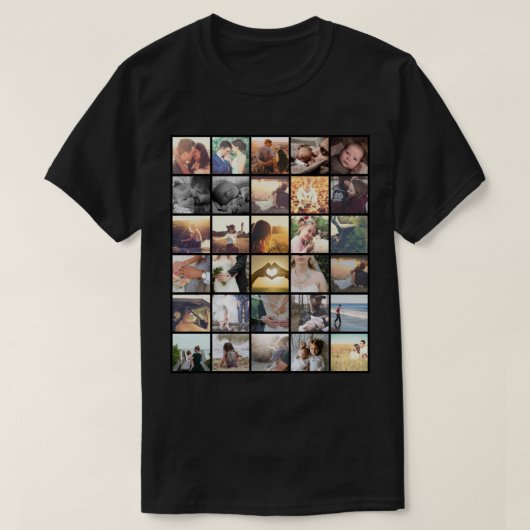 パーソナライズされたinstagram写真コラージュ tシャツ (デザイン正面)