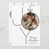 パーソナライズされたJOYクリスマスオーナメントフォトカード シーズンカード (正面/裏面)