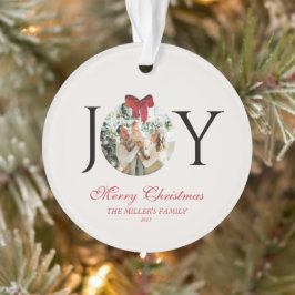 パーソナライズされたJOY MERRY CHRISTMAS PHOTO オーナメント