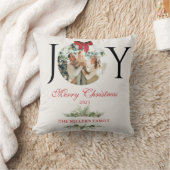 パーソナライズされたJOY MERRY CHRISTMAS PHOTO クッション (ブランケット)