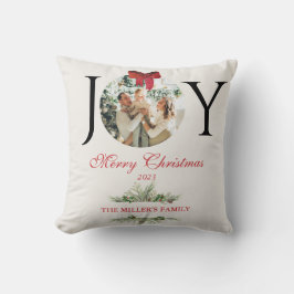 パーソナライズされたJOY MERRY CHRISTMAS PHOTO クッション