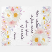 パーソナライズされたJW姉妹贈答品 – 諺3:15   フリースブランケット (正面(横))