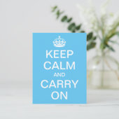 パーソナライズされたKeep Calm and Carry On – ホワイトワード ポストカード (スタンド正面)