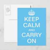 パーソナライズされたKeep Calm and Carry On – ホワイトワード ポストカード (正面/裏面)