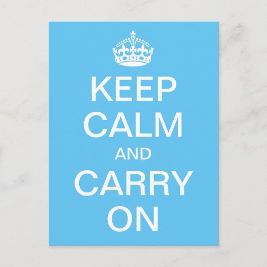 パーソナライズされたKeep Calm and Carry On – ホワイトワード ポストカード (正面)