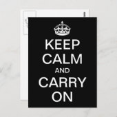 パーソナライズされたKeep Calm and Carry On – ホワイトワード ポストカード (正面/裏面)