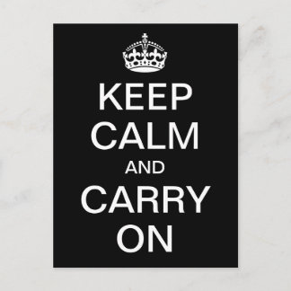 パーソナライズされたKeep Calm and Carry On – ホワイトワード ポストカード