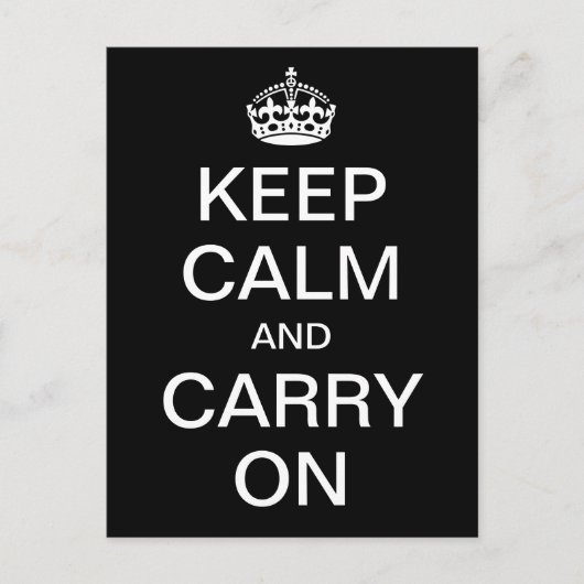 パーソナライズされたKeep Calm and Carry On – ホワイトワード ポストカード (正面)