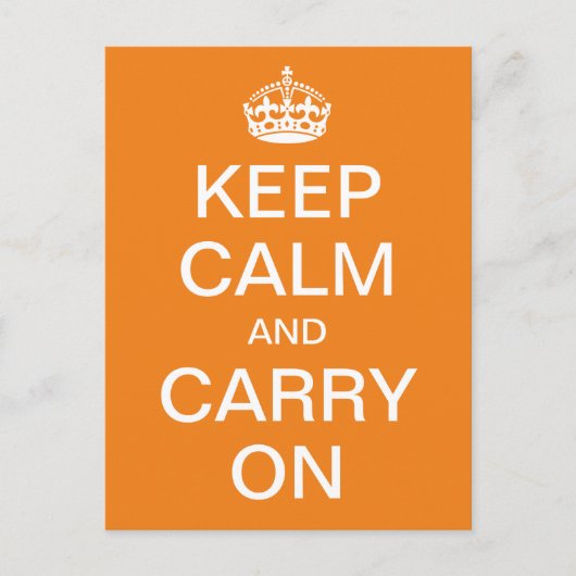 パーソナライズされたKeep Calm and Carry On – ホワイトワード ポストカード (正面)