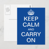 パーソナライズされたKeep Calm and Carry On – ホワイトワード ポストカード (正面/裏面)
