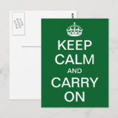 パーソナライズされたKeep Calm and Carry On – ホワイトワード ポストカード (正面/裏面)