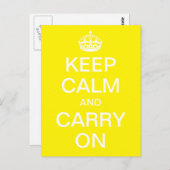 パーソナライズされたKeep Calm and Carry On – ホワイトワード ポストカード (正面/裏面)
