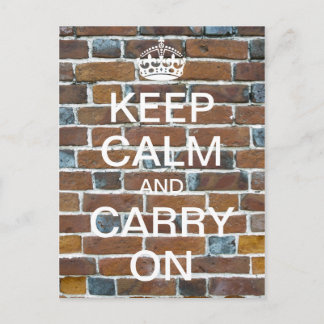 パーソナライズされたKeep Calm and Carry On – レンガ ポストカード