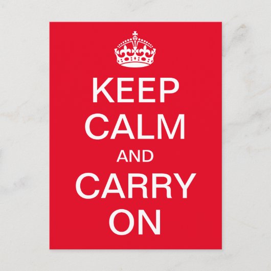 パーソナライズされたKeep Calm and Carry On – 白い単語 ポストカード (正面)