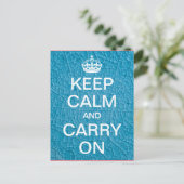 パーソナライズされたKeep Calm and Carry On – 青い石 ポストカード (スタンド正面)