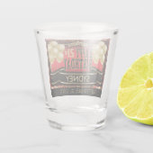 パーソナライズされたKeepsakeハッピーバースデー – 赤 ショットグラス (裏面)