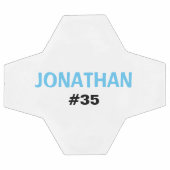 パーソナライズされたKids Blue White名前の追加 サッカーボール (フラット)