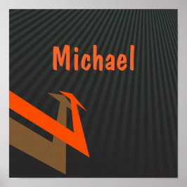 パーソナライズされたKids Name Black with モダン Arrow ポスター