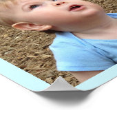 パーソナライズされたKids Photo Cute Blue Birthday Party ポスター (角)