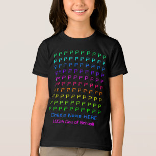 パーソナライズされたKids Rainbowおもしろい100th Day of School トライブレンドＴシャツ