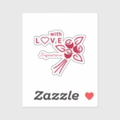 "パーソナライズされたL VE付き"赤❤️バラVinyl シール (シート)