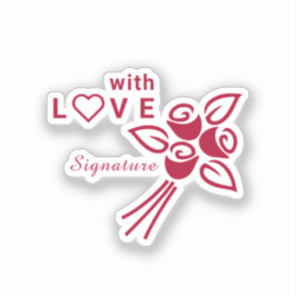 "パーソナライズされたL VE付き"赤❤️バラVinyl シール